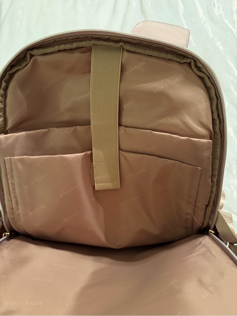 Loucci Beige Quilted Front Backpack for Women - Picture 16 of 16